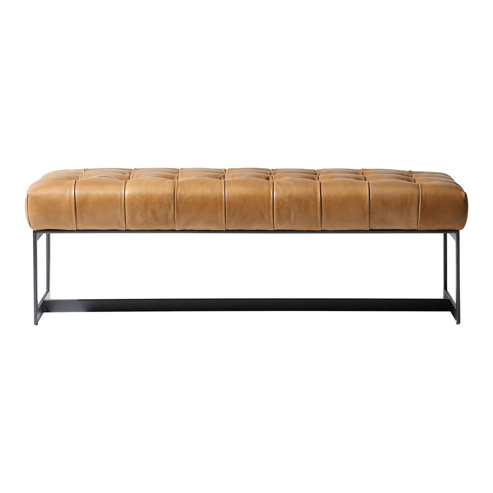 Wyatt Leather Bench - Mervyns