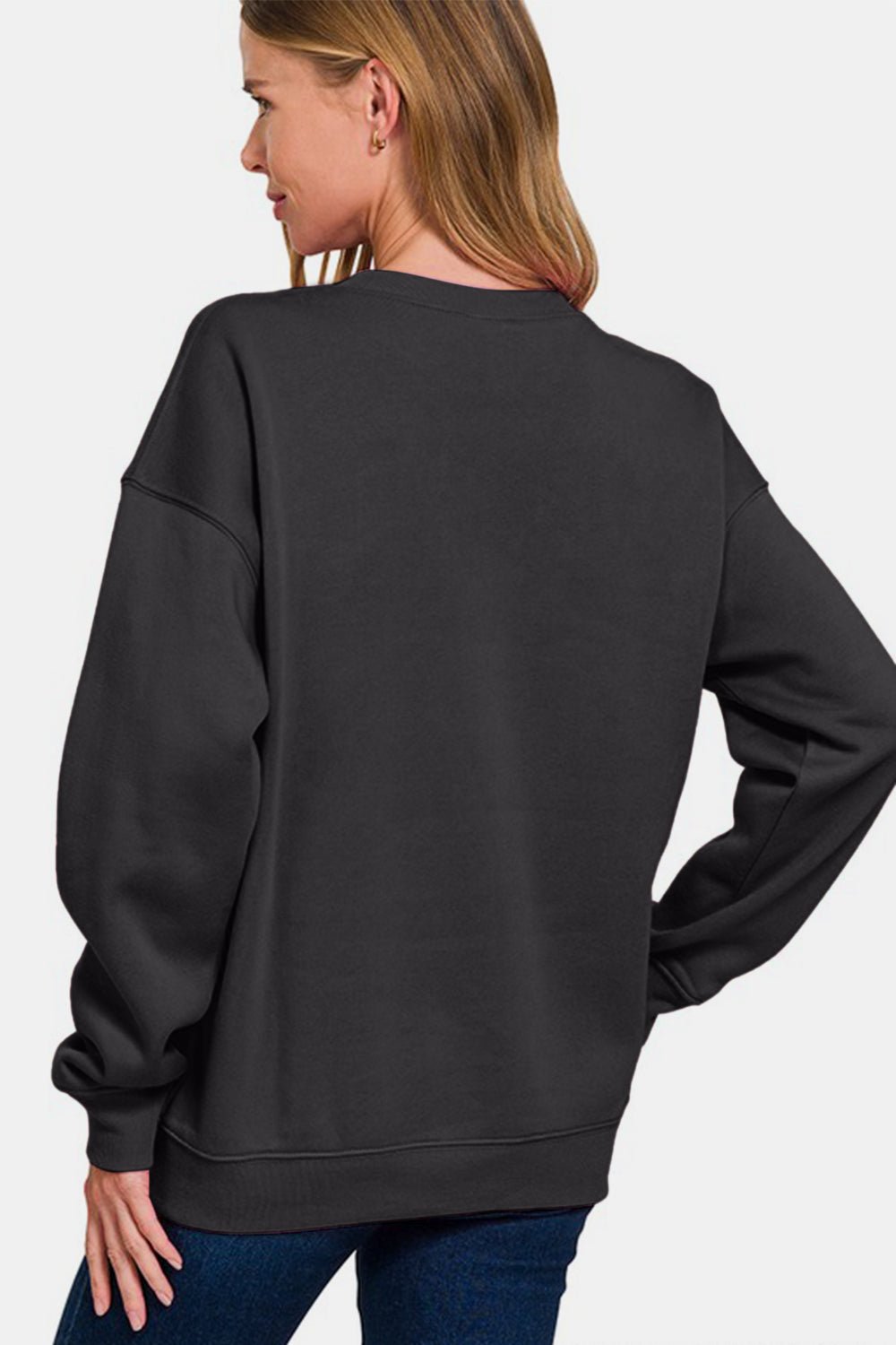 Zenana WEEKEND Round Neck Dropped Shoulder Sweatshirt - Mervyns