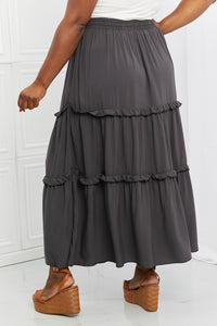 Thumbnail for Zenana Summer Days Full Size Ruffled Maxi Skirt in Ash Grey