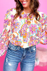 Thumbnail for Floral Round Neck Blouse
