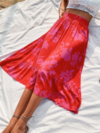 Thumbnail for Printed Elastic Waist Skirt