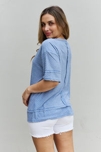 Thumbnail for HOPELY Cater 2 You Swiss Dot Reverse Stitch Short Sleeve Top