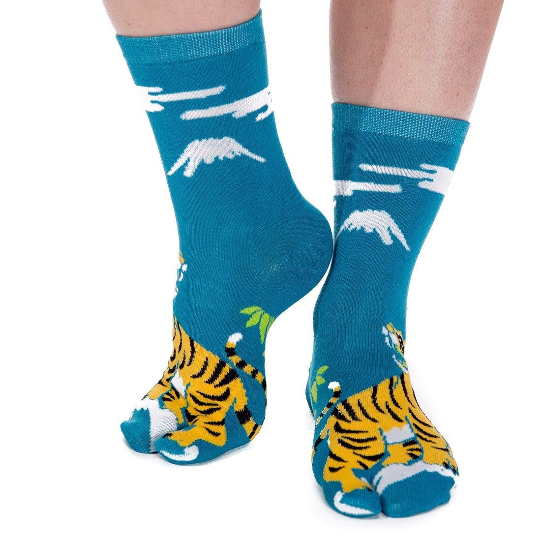 1 Pair - V-Toe Flip Flop Tabi Socks - Tiger Pattern - Mervyns