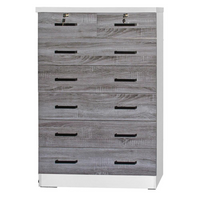 Thumbnail for Better Home Products Cindy 7 Drawer Chest Wooden Dresser in Gray & White