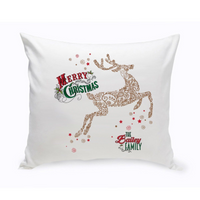 Thumbnail for Personalized Vintage Deer Holiday Throw Pillow