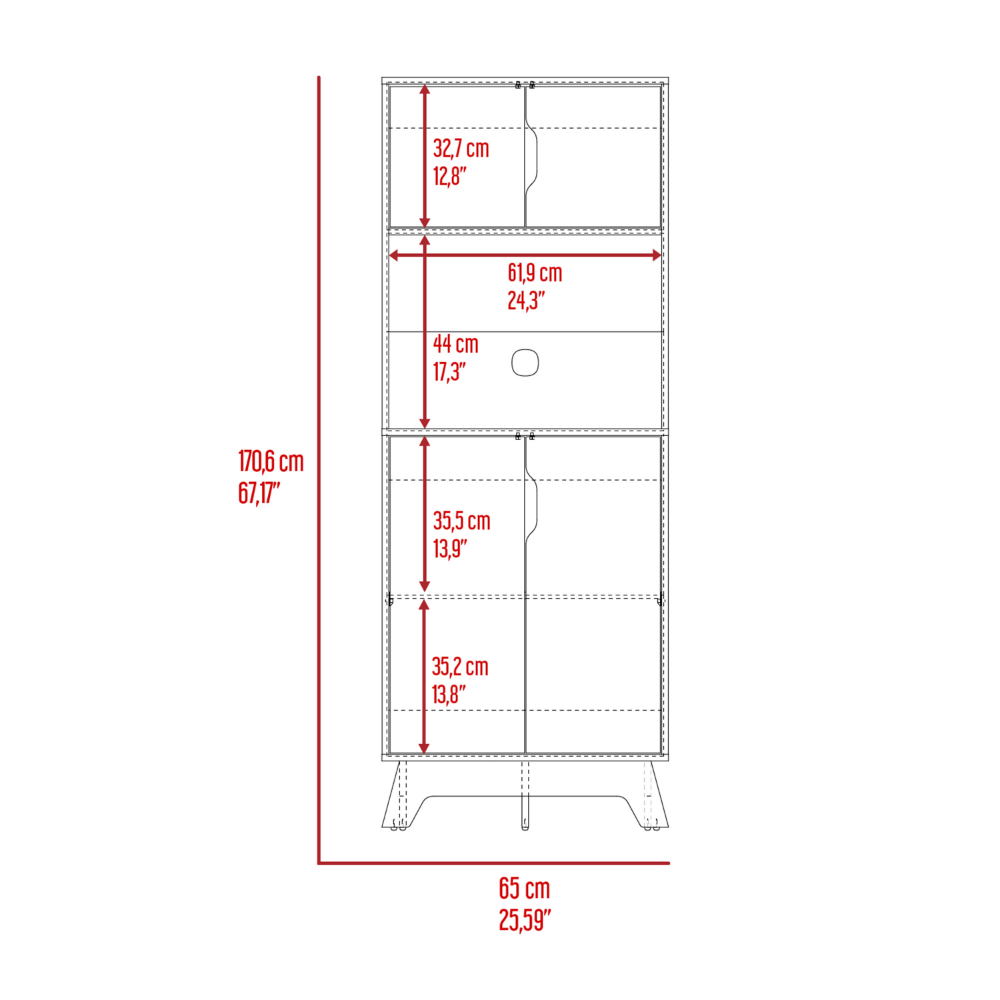 Calathea Microwave Pantry Double Door Cabinet
