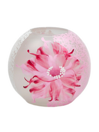 Thumbnail for Handpainted Glass Vase for Flowers | Painted Art Glass Round Bubble Vase | Interior Design Home Room Rose Decor | Table vase 6 in