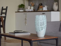Thumbnail for Handpainted Glass Vase for Flowers | Painted Art Glass Oval Vase | Interior Design Home Room Decor | Table vase 12 inch