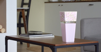 Thumbnail for Glass Vase | Trapeze vase | Art Decorated Glass Vase for flowers | Table vase 10 inch | Interior Design | Home Decor