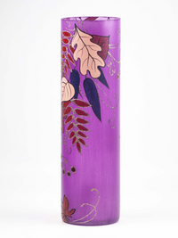 Thumbnail for Bright autumn | Art decorated glass vase | Glass vase for flowers | Cylinder Vase | Interior Design | Home Decor | Large Floor Vase 16 inch