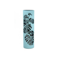 Thumbnail for Clear leaves decorated glass vase | Glass vase for flowers | Cylinder Vase | Interior Design | Home Decor | Large Floor Vase 16 inch