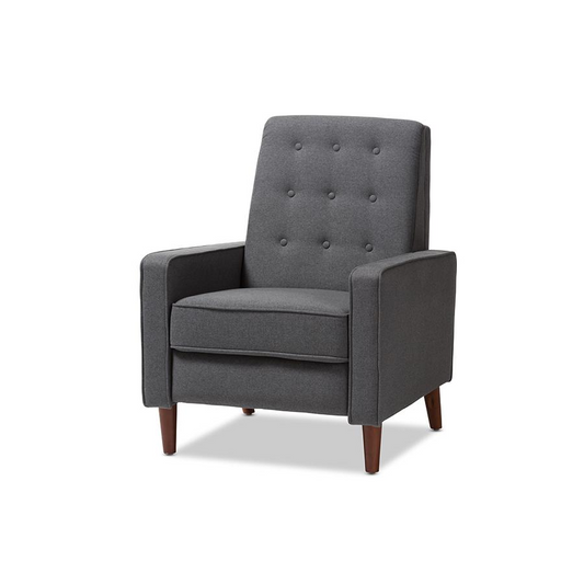Mathias Mid-century Modern Grey Fabric Upholstered Lounge Chair
