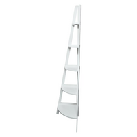 Thumbnail for 5-Shelf Corner Ladder Bookcase - White
