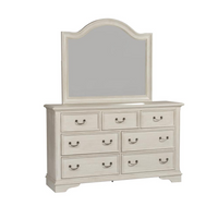 Thumbnail for Dresser & Mirror (249-BR-DM), Antique White Finish with Heavy Wire Brush