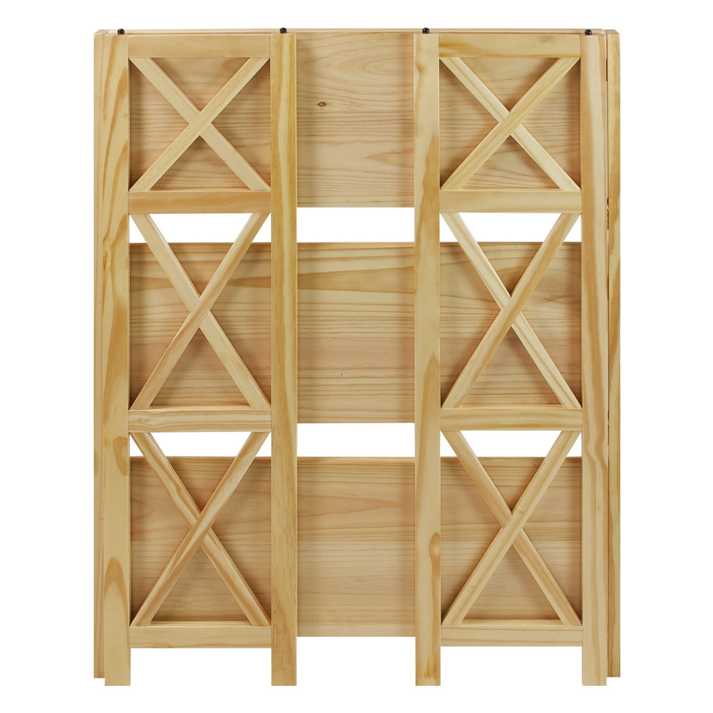 Montego 3-Shelf Folding Bookcase -Natural