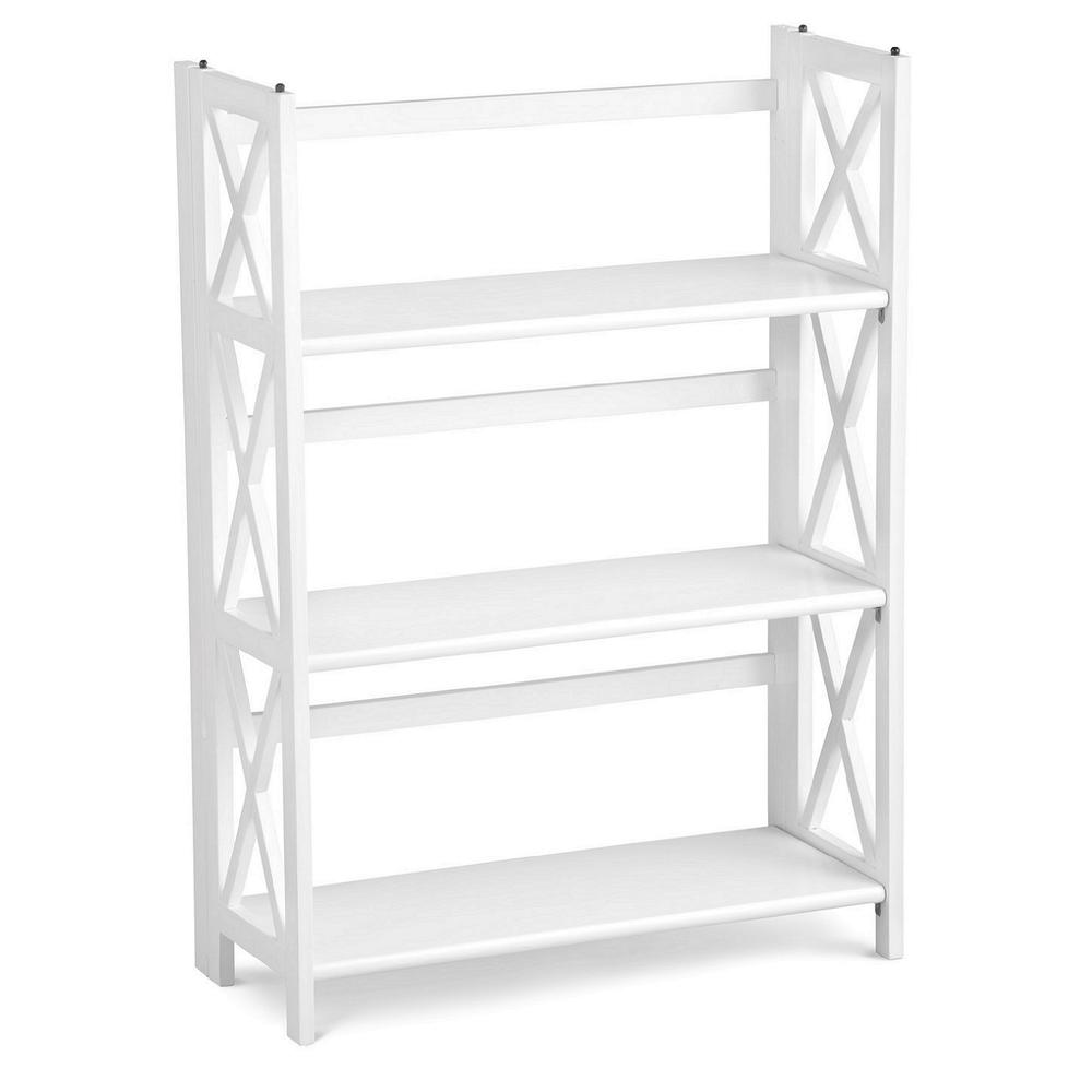 Montego 3-Shelf Folding Bookcase - White