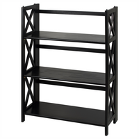 Thumbnail for Montego 3-Shelf Folding Bookcase -Black