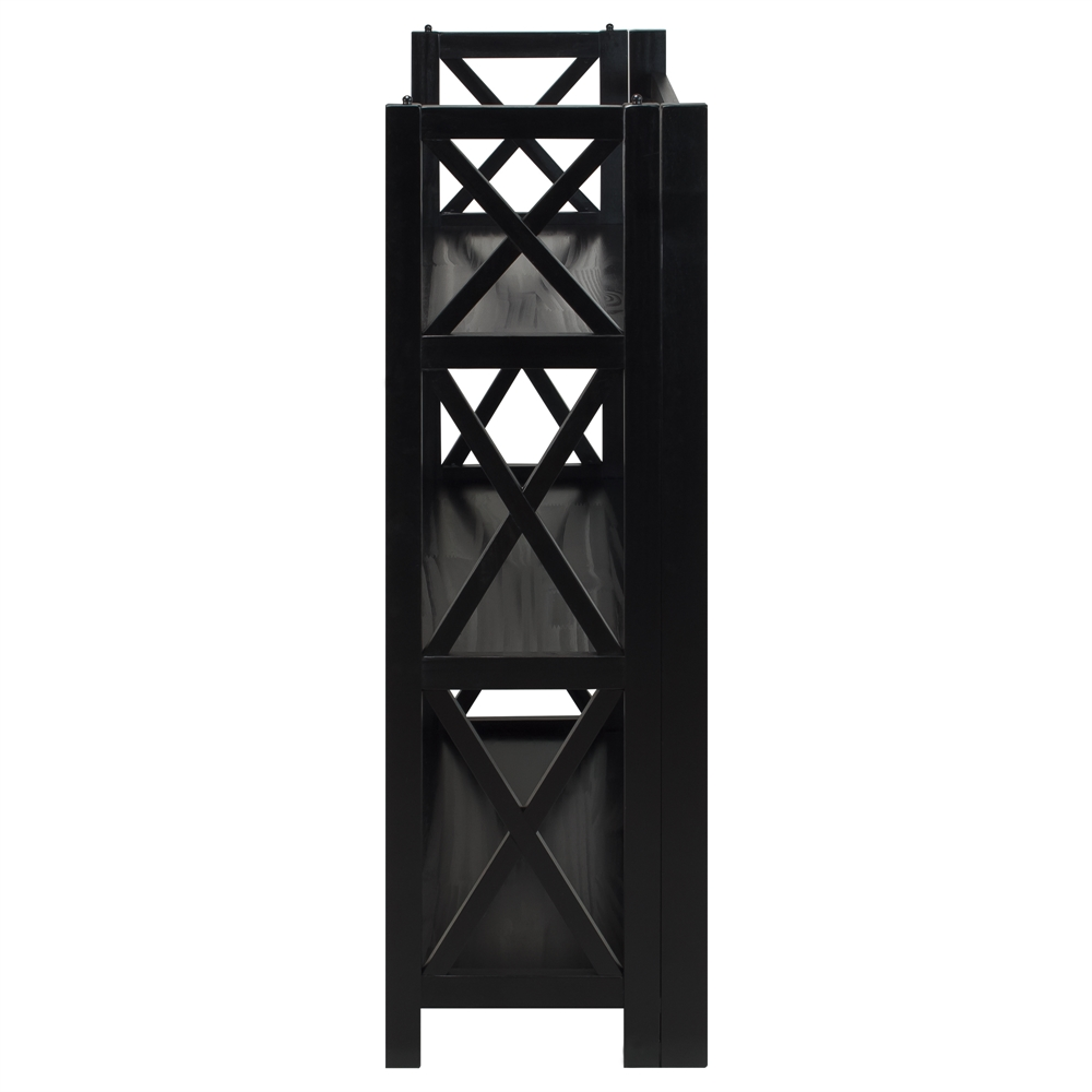 Montego 3-Shelf Folding Bookcase -Black