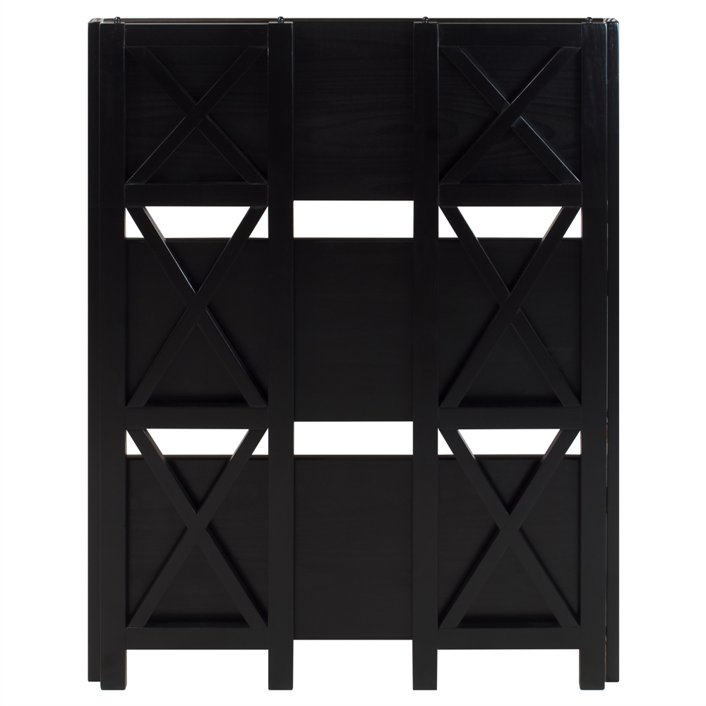 Montego 3-Shelf Folding Bookcase -Black