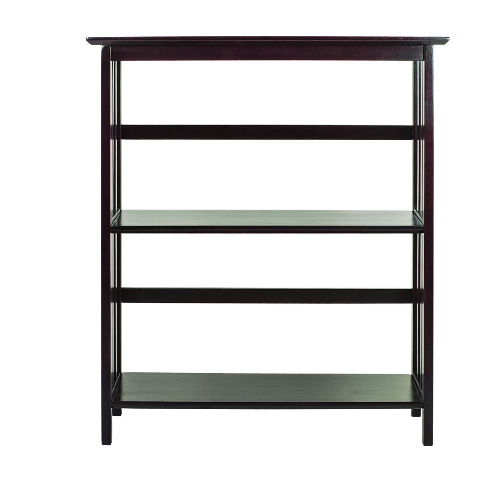 Mission Style 3-Shelf  Bookcase-Espresso