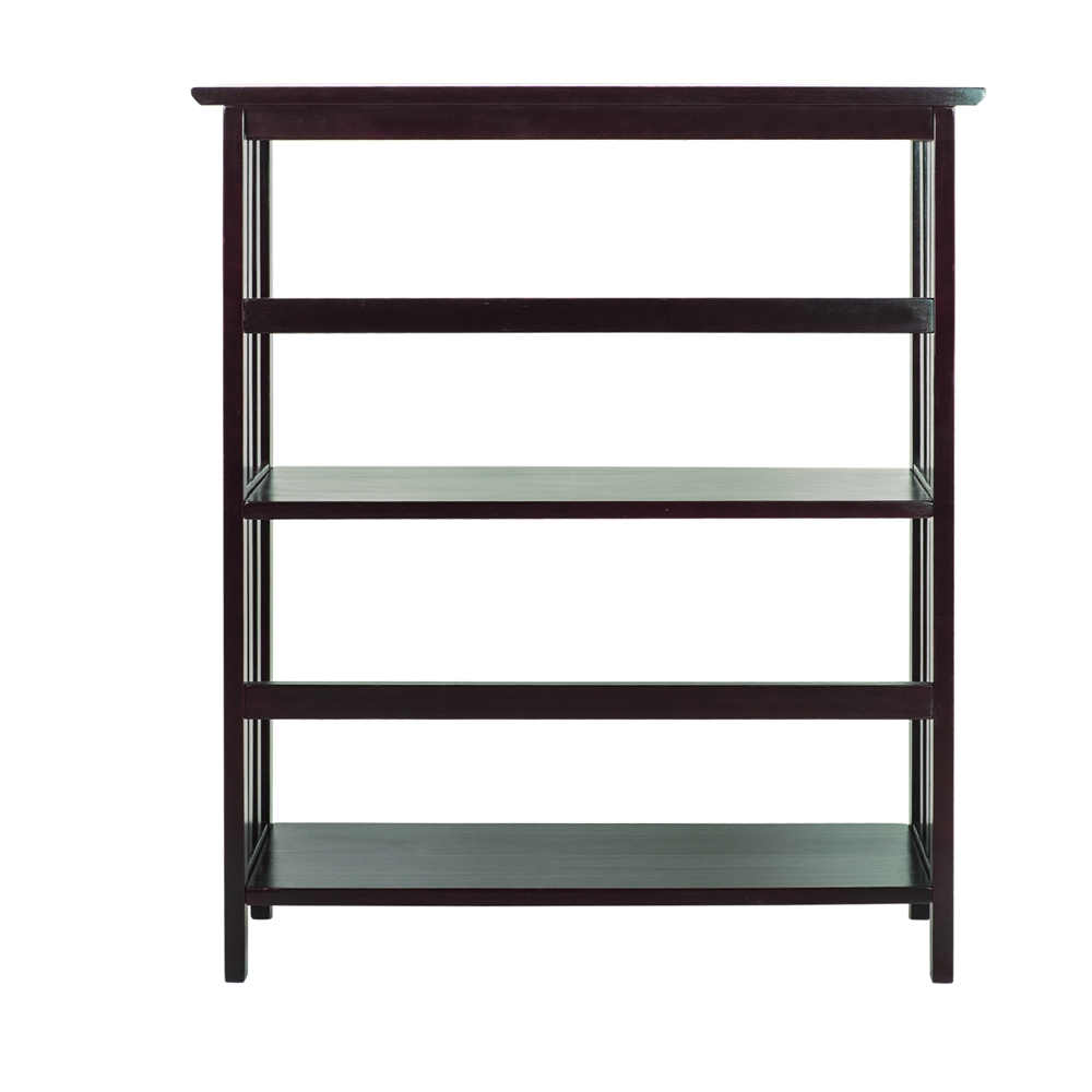 Mission Style 3-Shelf  Bookcase-Espresso