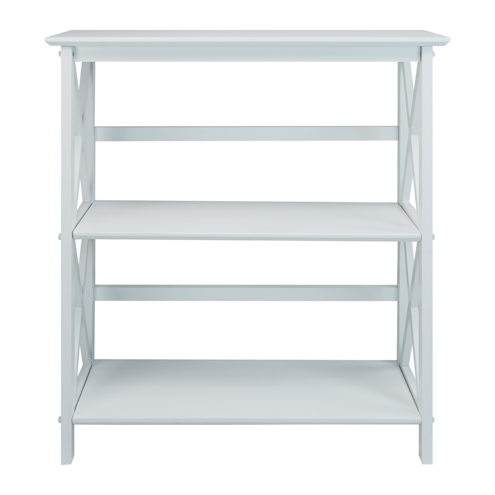 Montego 3-Shelf Bookcase-White