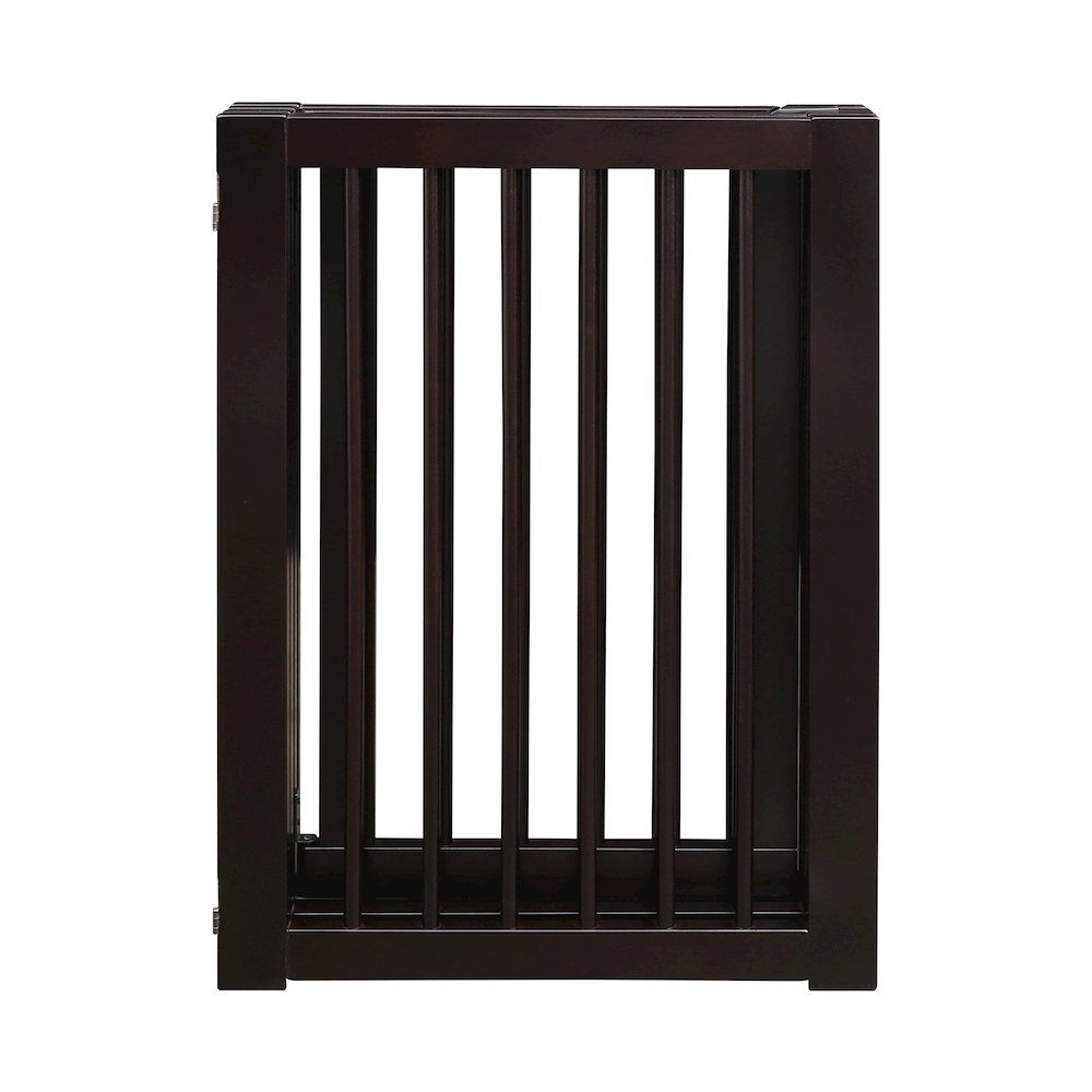 American Trails Free Standing Pet Gate with Door-Espresso