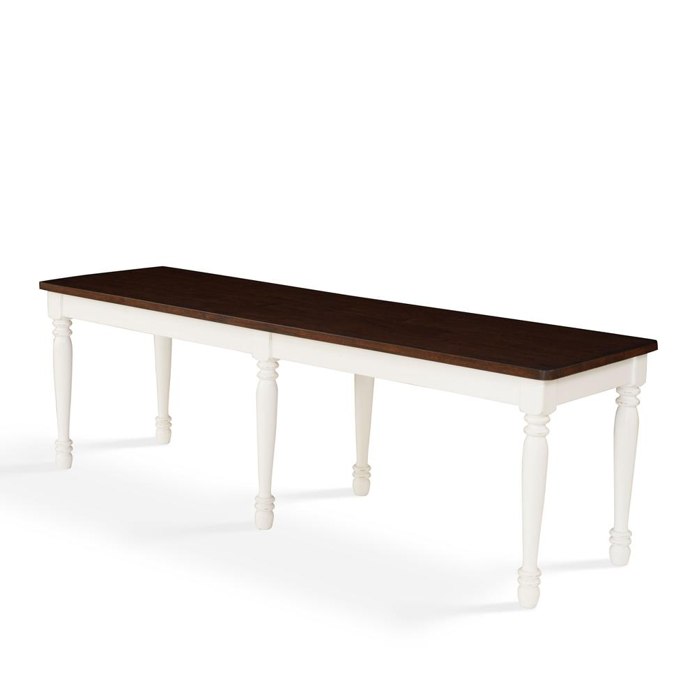 Shelby Dining Bench Distressed White