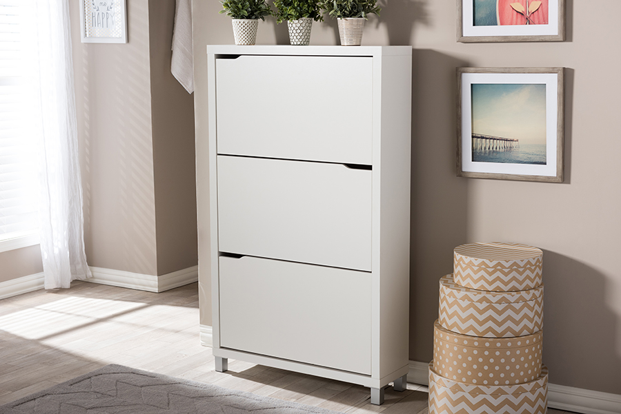 Simms White Shoe Cabinet