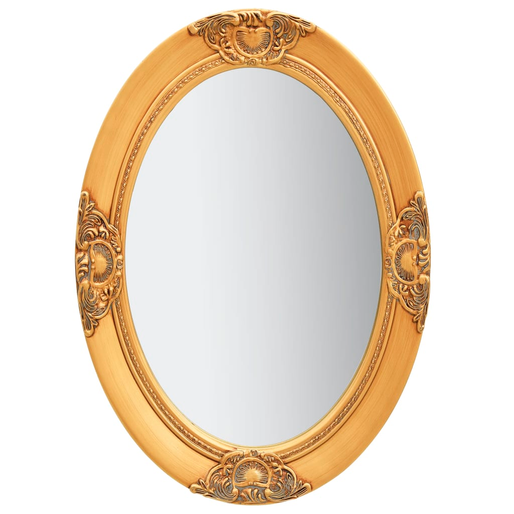 Baroque Style Wall Mirror - 19.7" x 27.6" - Gold