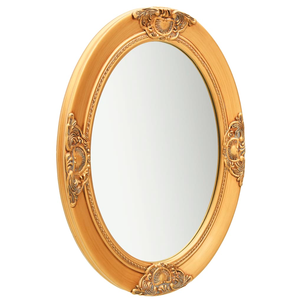 Baroque Style Wall Mirror - 19.7" x 27.6" - Gold
