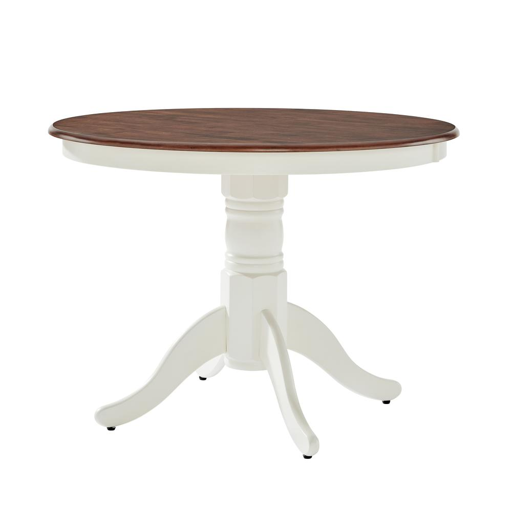 Shelby Round Dining Table Distressed White