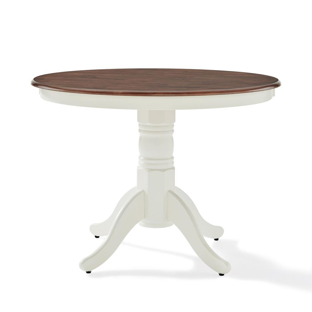 Shelby Round Dining Table Distressed White