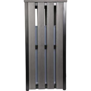 Lorell Outdoor Waste Bin - Rectangular - Weather Resistant - 33.6" Height x 15.8" Width x 15.8" Depth - Polystyrene - Charcoal