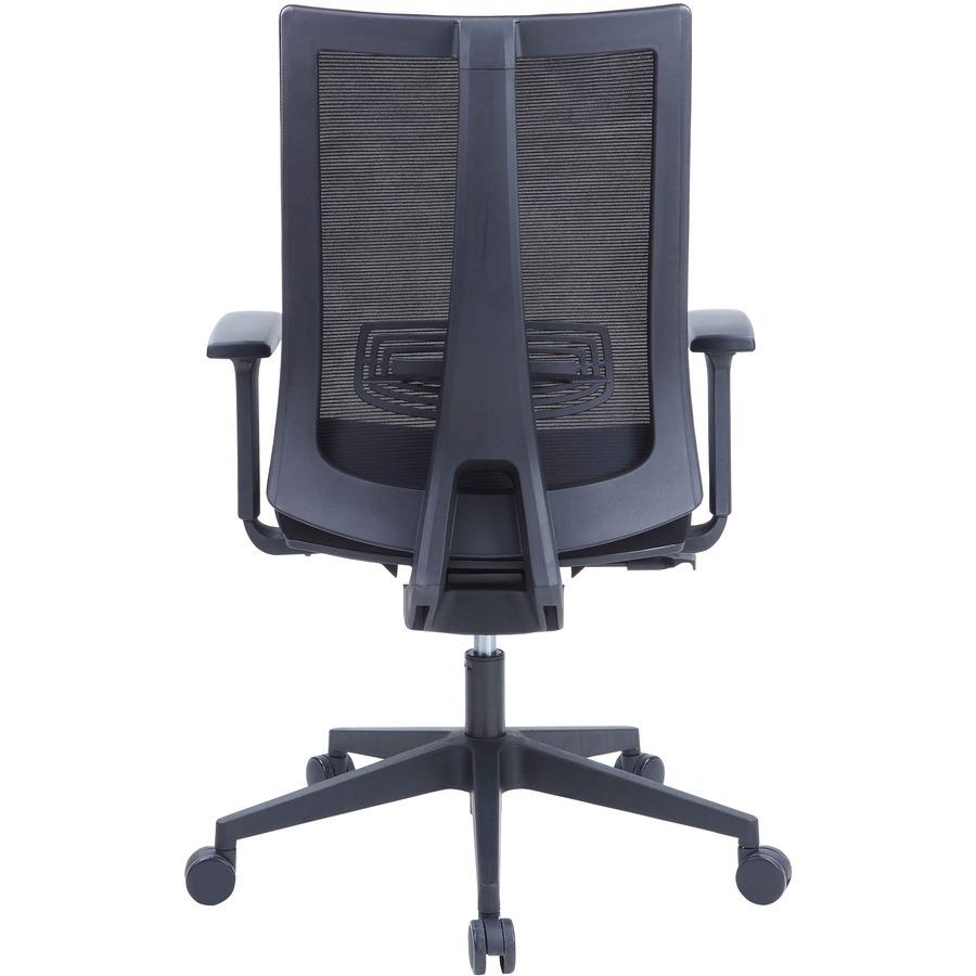 Lorell High-Back Molded Seat Chair - Fabric Seat - High Back - 5-star Base - Black - Armrest - 1 Each