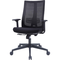 Thumbnail for Lorell High-Back Molded Seat Chair - Fabric Seat - High Back - 5-star Base - Black - Armrest - 1 Each