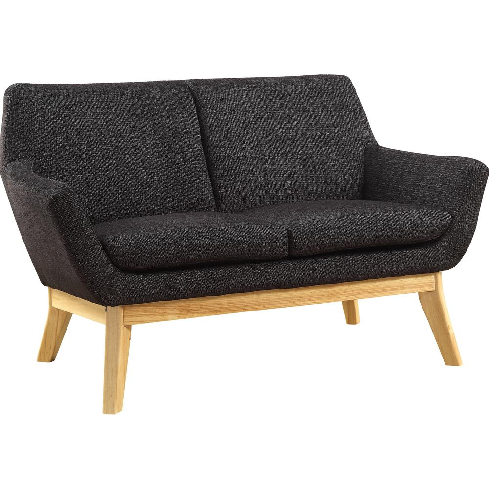 Lorell Quintessence Collection Upholstered Loveseat - 53.1" x 19.8" x 32.8" - Material: Wood Leg - Finish: Black