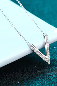 Thumbnail for Sterling Silver V Letter Pendant Necklace
