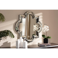 Thumbnail for Catia Art Deco Antique Silver Finished Quatrefoil Accent Wall Mirror