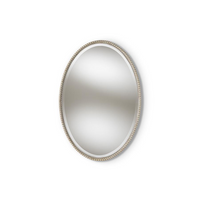 Thumbnail for Graca Modern and Contemporary Antique Silver Finished Oval Accent Wall Mirror