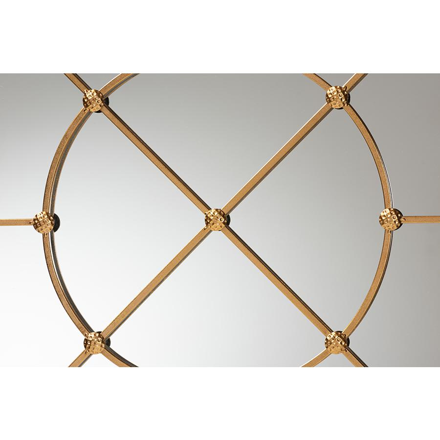Baxton Studio Ohara Modern and Contemporary Gold Finished Metal Accent Wall Mirror