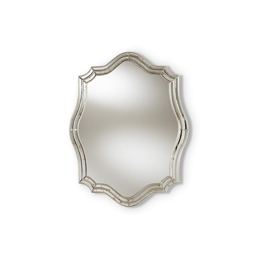 Isidora Art Deco Antique Silver Finished Accent Wall Mirror