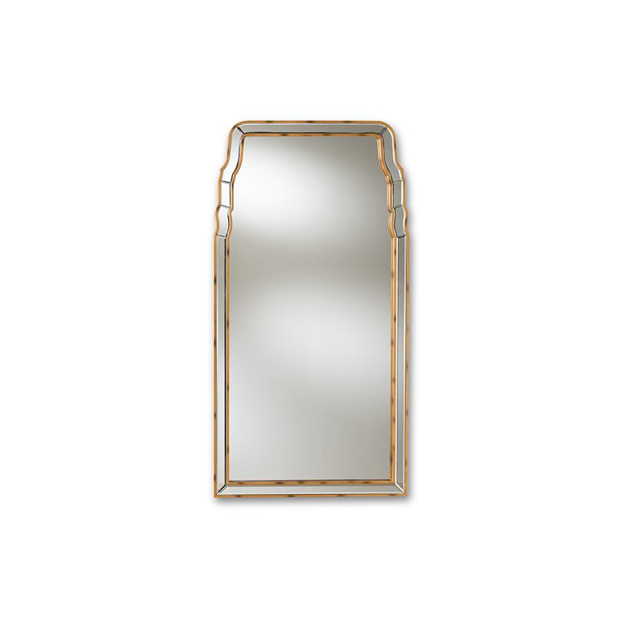 Alice Modern and Contemporary Queen Anne Style Antique Gold Finished Accent Wall Mirror