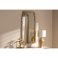 Thumbnail for Alice Modern and Contemporary Queen Anne Style Antique Gold Finished Accent Wall Mirror