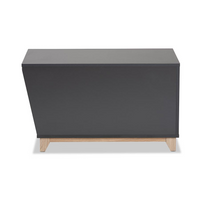Thumbnail for Baxton Studio Eckhart Modern and Contemporary Two-Tone Dark Grey and Oak Finished Wood Cat Litter Box Cover House