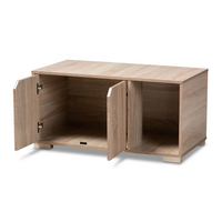 Thumbnail for Baxton Studio Jasper Modern and Contemporary Oak Finished 2-Door Wood Cat Litter Box Cover House
