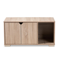 Thumbnail for Baxton Studio Jasper Modern and Contemporary Oak Finished 2-Door Wood Cat Litter Box Cover House