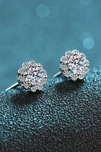 Thumbnail for 1 Carat Moissanite Floral-Shaped Stud Earrings