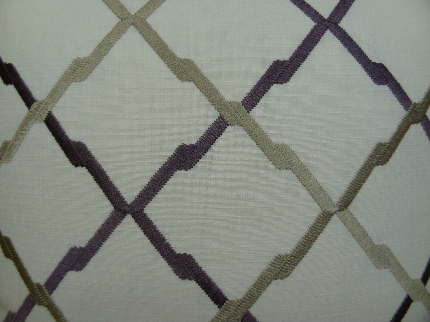 Valencia White Purple and Taupe Handmade Luxury Pillow