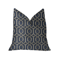 Thumbnail for Midnight Padlock Blue, Black and Beige Luxury Throw Pillow